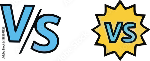 versus text graphic design elements