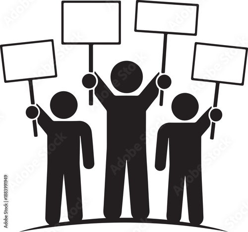 Vector Illustration of Social or Political Demonstration
