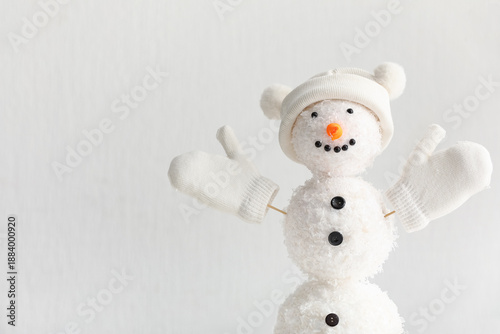 Funny snowman with hat and ...