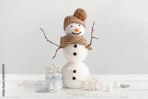 Funny snowman with Christma...