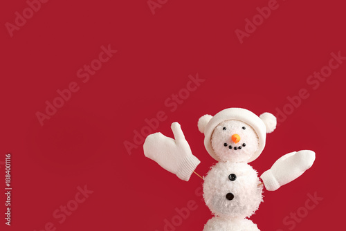 Funny snowman with hat and ...