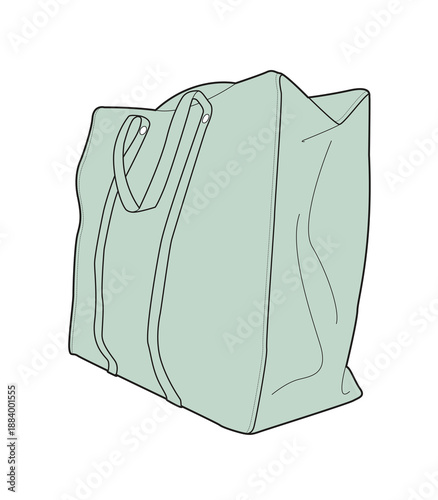 Tote bag mockup template vector design technical illustration.