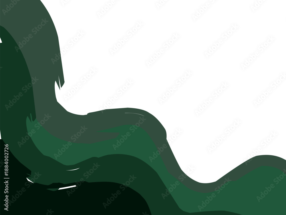 Obraz premium Green wave wavy waves ilustration background art ilustration aesthetic 