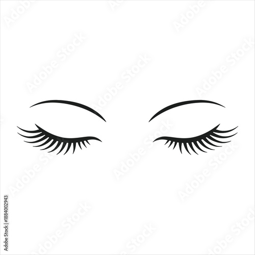 Graceful closed eyes with lashes