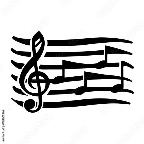 whole note zen calm minimalist icon silhouette illustration for music and mindfulness design