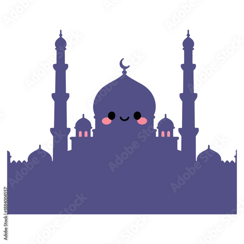 purple mosque cartoon style 