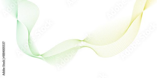Abstract double helix structure composed of fine digital particles in shades of green and orange dynamic abstract flow of gradient colors on a transparent background, light-green lines create flowing,