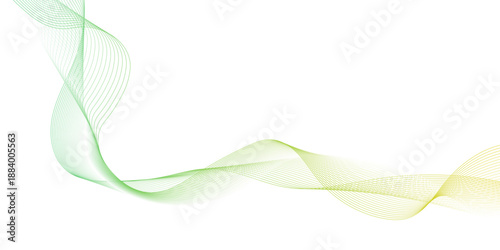 Abstract double helix structure composed of fine digital particles in shades of green and orange dynamic abstract flow of gradient colors on a transparent background, light-green lines create flowing,