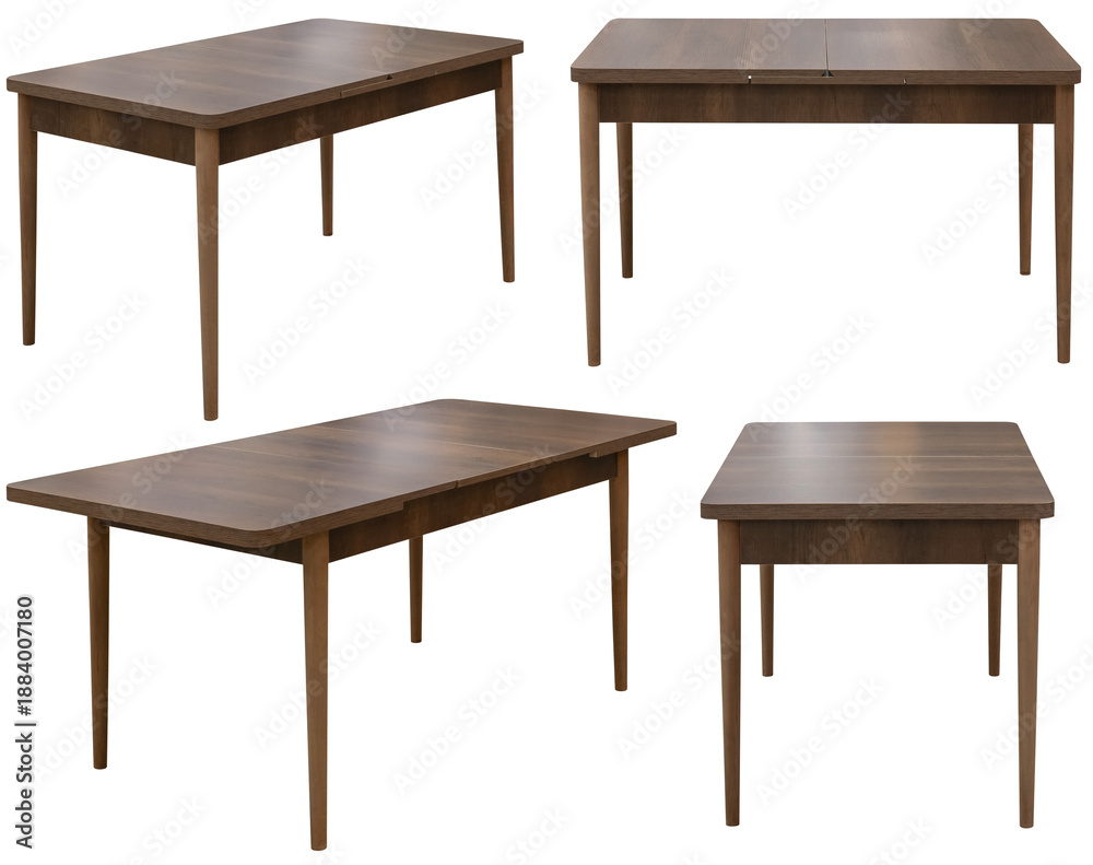 Fototapeta premium Modern dining table isolated, transparent background, furniture PNG