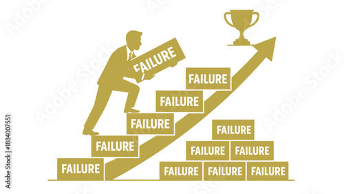 A determined businessman overcoming obstacles to achieve success