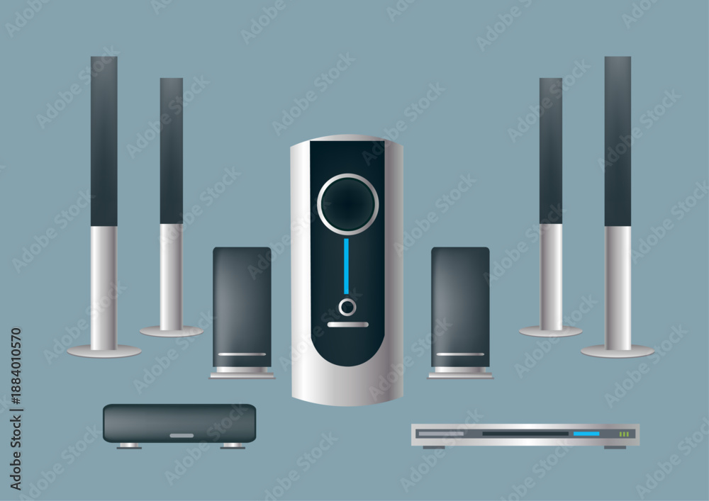 Obraz premium Home Cinema Sound System with Subwoofer