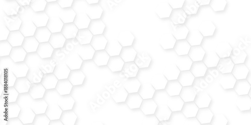 Dark hexagon wallpaper  geometric abstraction with lines and dots, White and light gray hexagon pattern on white background, geometric hexagonal honeycomb polygon science biology background.