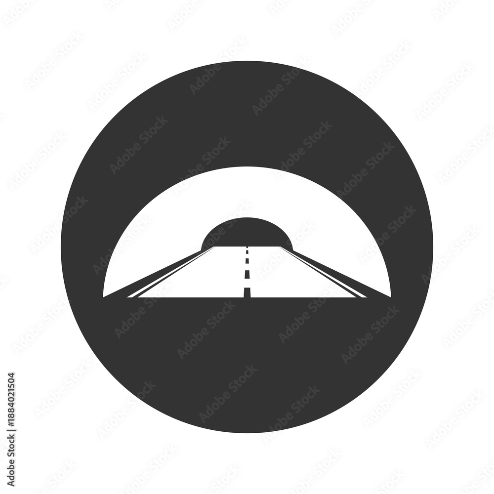 Fototapeta premium Road Tunnel icon isolated on transparent background