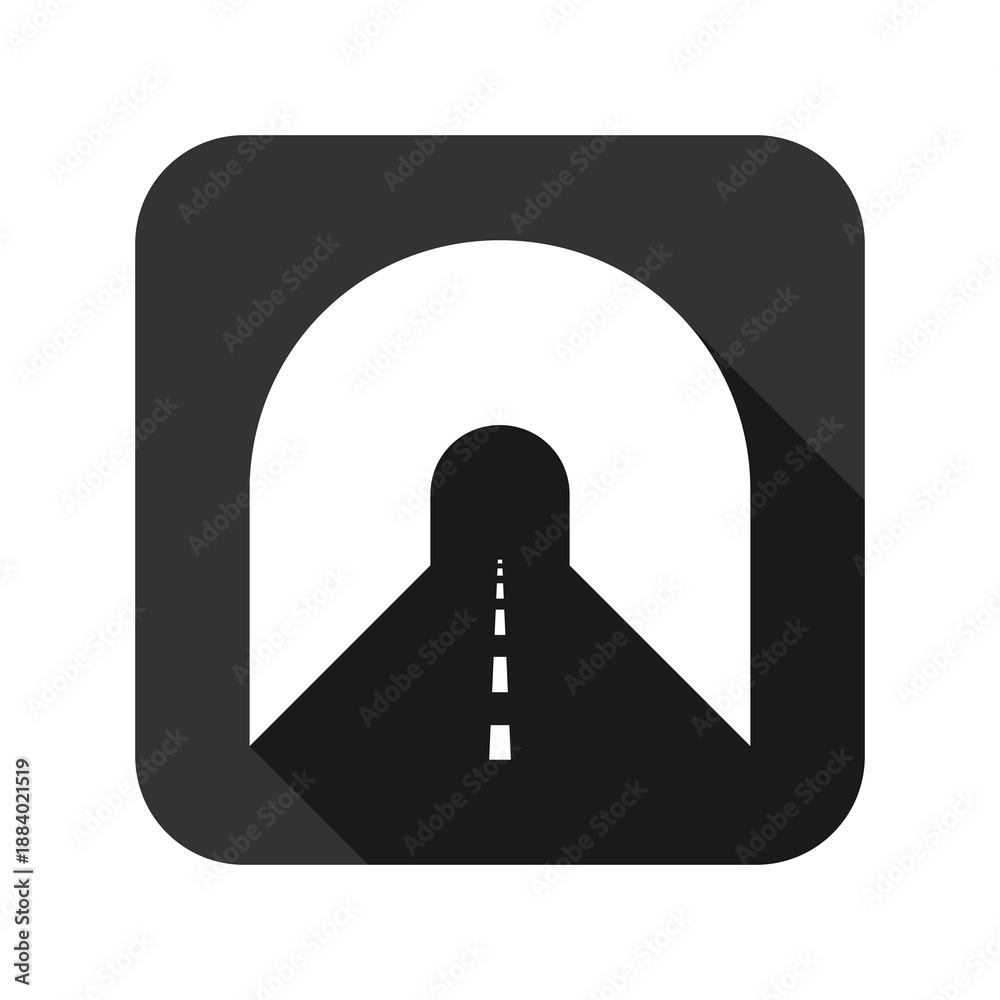 Fototapeta premium Road Tunnel icon isolated on transparent background