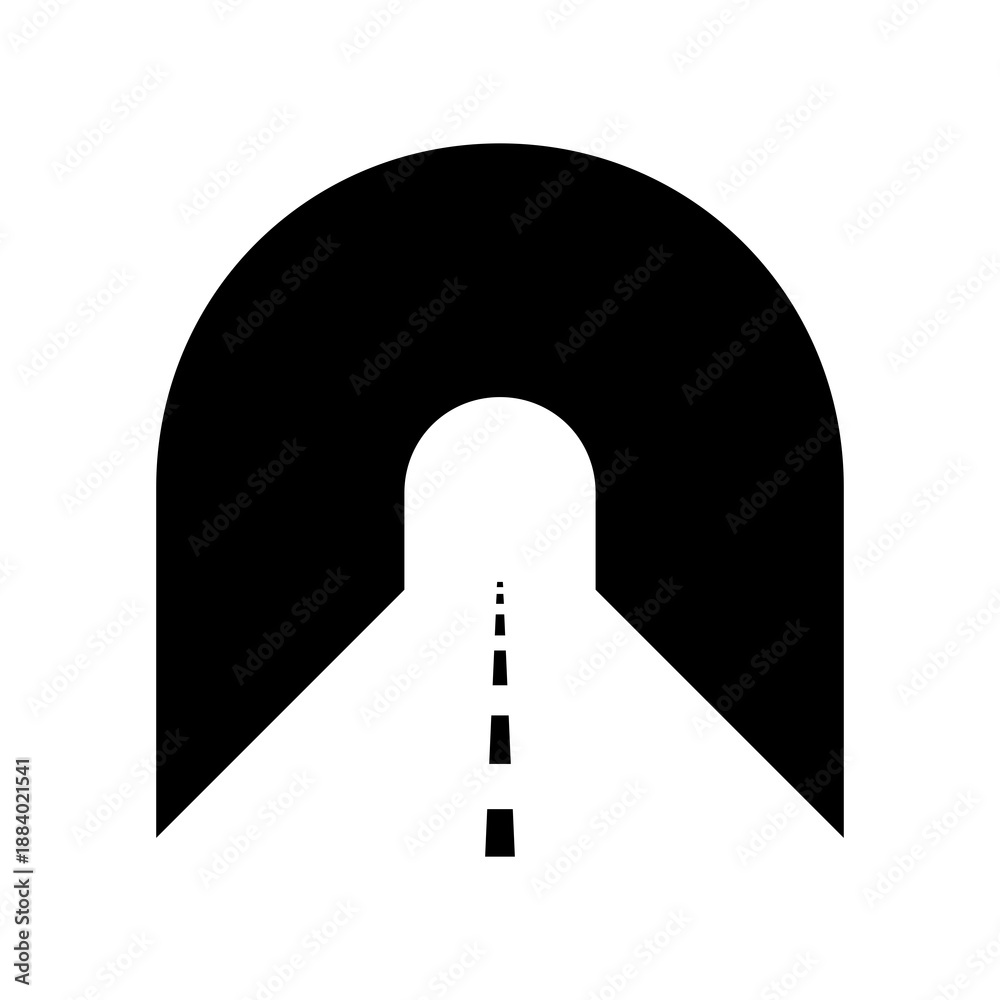 Fototapeta premium Road Tunnel icon isolated on transparent background
