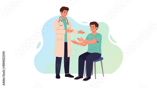 Doctor consulting patient, medical check-up, healthcare illustration