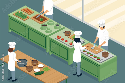 Culinary Class Student Cooking Station Ill