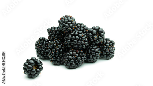 Konstfotografi Fresh blackberries on a white background. High quality photo