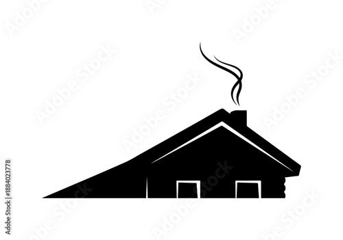 House with Smoke from Chimney