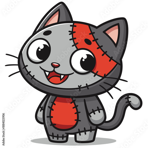 Cute Frankenkitty Red Slime Patch Ill
