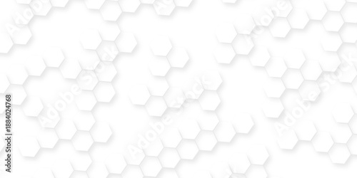 Abstract geometric white background surface with hexagonal, clear pattern abstract background hexagon white,  hexagon shapes gives off a calming effect, abstract hexagon honeycomb background.