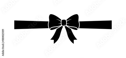 Elegant Black Bow on Ribbon Design