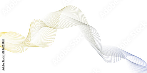 White background with geographic wave line, golden or blue line art image that curves and flows across a clean white backdrop, seamless glass futuristic architecture with circular lighting.