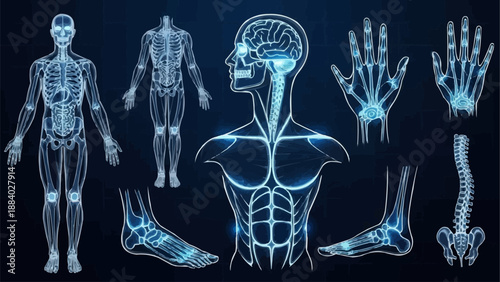 Human Anatomy Medical Science Illustration Digital Art.