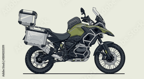 Adventure Touring Motorcycle Illustration