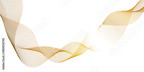 golden line art image that curves and flows across a clean white backdrop, golden infinity symbol loop elegant minimalist design, abstract dynamic color lines waves vector geometric background,