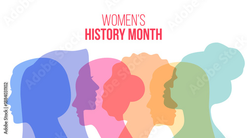 Women's History Month. Women's Day background design with a woman's silhouette. Vector illustration