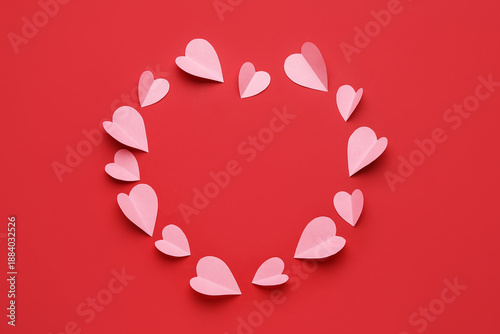 Frame made of pink paper he...