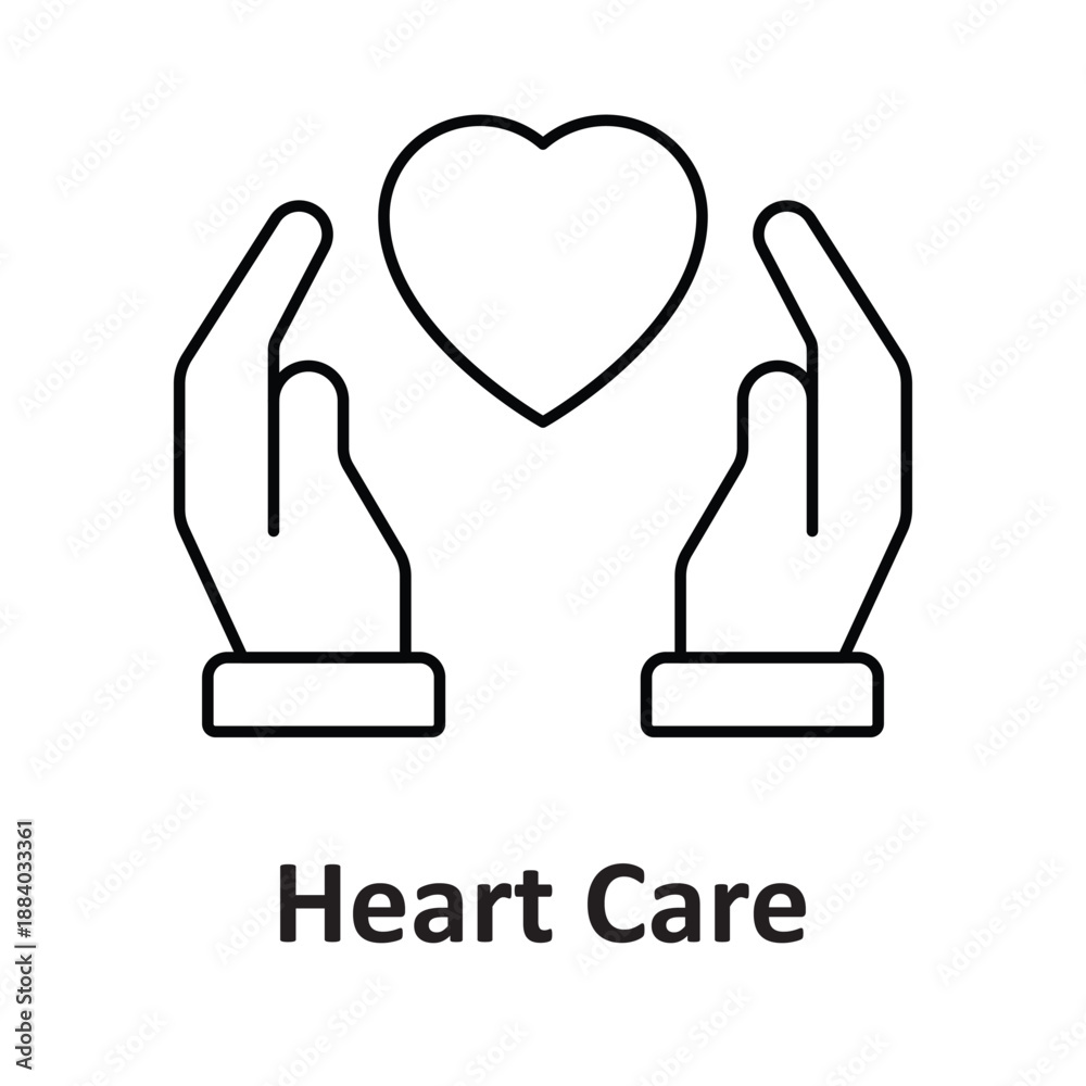 Fototapeta premium Heart Care Vector Icon which can easily modify or edit