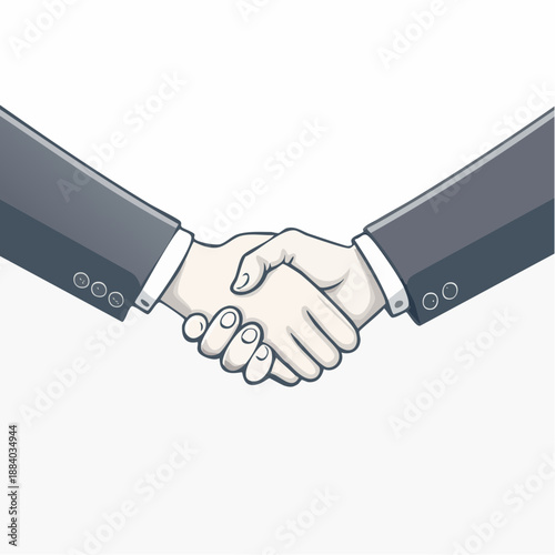 Two business professionals shaking hands in a gesture of agreement or partnership
