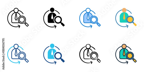 Background check icons set multiple style collection. Editable stroke 
