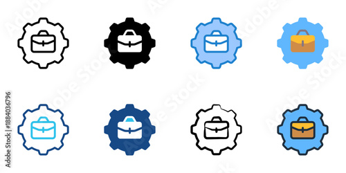 Job description icons set multiple style collection. Editable stroke 
