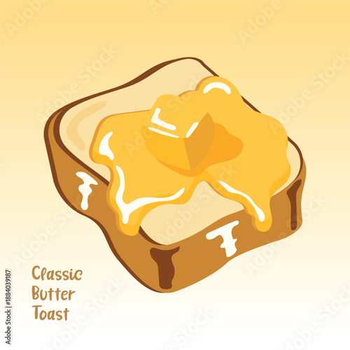 Classic Butter Toast Illustration