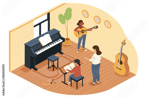 Music Class Instruments Learning Room