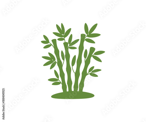 Simple stylized green bamboo plant illustration