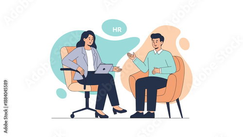 HR Manager Interviewing Candidate in Office Meeting Room