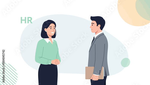 HR Professional Interviewing Candidate in Modern Office Setting