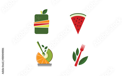 Hot chili pepper vector icon with green leaf and eco design symbol