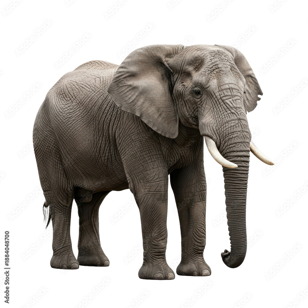 Fototapeta premium Elephant Isolated Black Background Majestic Animal