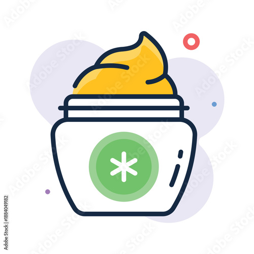 A smooth flat outline icon representing medical cream treatment, skincare product