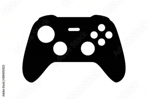 Black Gamepad Controller Silhouette on White Surface