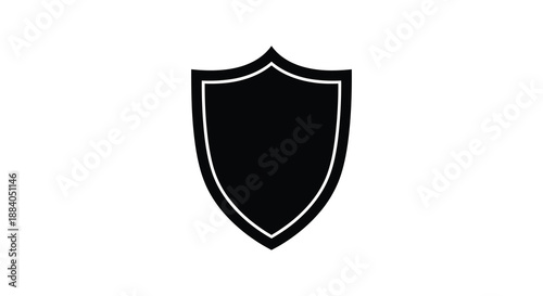 Free Download A dark shield shape stands prominently against a white background a striking silhouette - GFXLoad