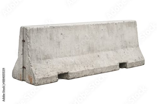 Concrete jersey barrier block forming protection and safety on a road with transparent background © Krtola 