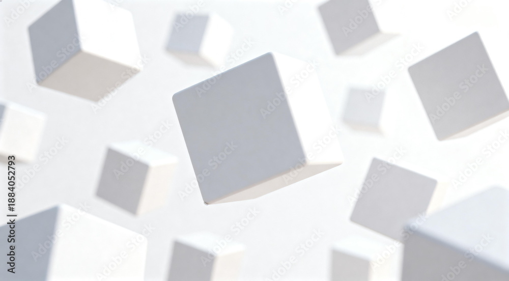 Obraz premium White Cubes Floating in a Minimalist Composition