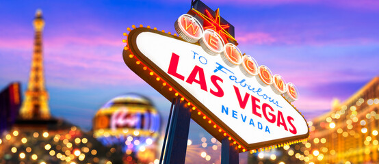 Keuken achterwand Las Vegas Welcome to Las Vegas neonbord  © somchaij