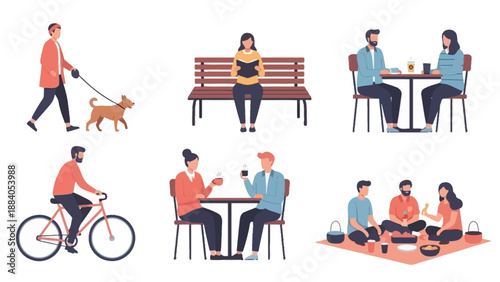 People Engaging in Various Leisure Activities Together.